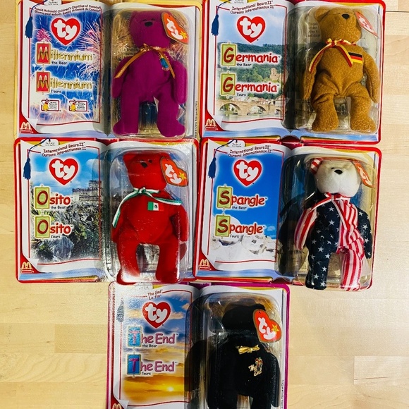 Ty Other - Ty Teenie Beanie Babies from McDonald's - Set of Five Bears, NWT